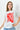 FLORAL PORTRAIT PRINTED T-SHIRT - RED