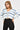 PLAIN KNIT STRIPED CROP CARDIGAN - ECRU / BLUE