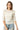 POINTELLE SHOULDER PART FRILL DETAILED ELBOW LENGTH SLEEVE SWEATER - ECRU