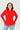 BASIC FINE RIB KNIT SWEATER - RED