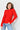 BASIC FINE RIB KNIT SWEATER - RED