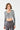FOIL PRINTED CABLE KNIT CROP SWEATER - BLACK / SILVER